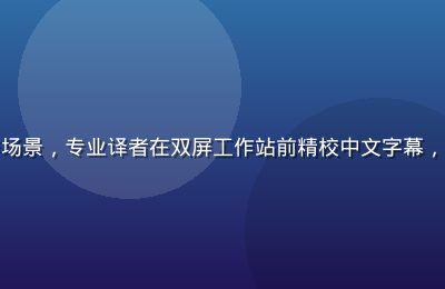 韩剧在线观看字幕团队工作场景，专业译者在双屏工作站前精校中文字幕，温馨办公环境体现专业态度